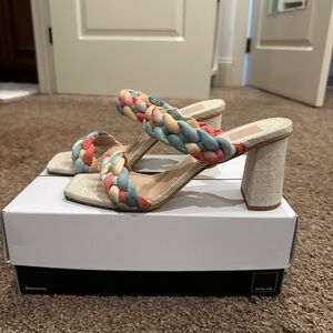 Dolce Vita Red and Blue Heels Block Heel Sandals